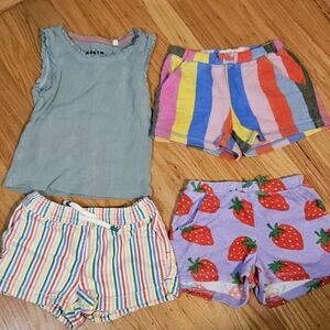Mini Boden Kids Matching Set - Multicolor Stripes and Strawberry Prints
